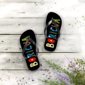 Beach Vibes Flip Flops — Colorful Tropical Icons Sandals