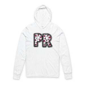 Puerto Rico Pride Floral Hooded Long-Sleeve Tee — PR Heart Graphic
